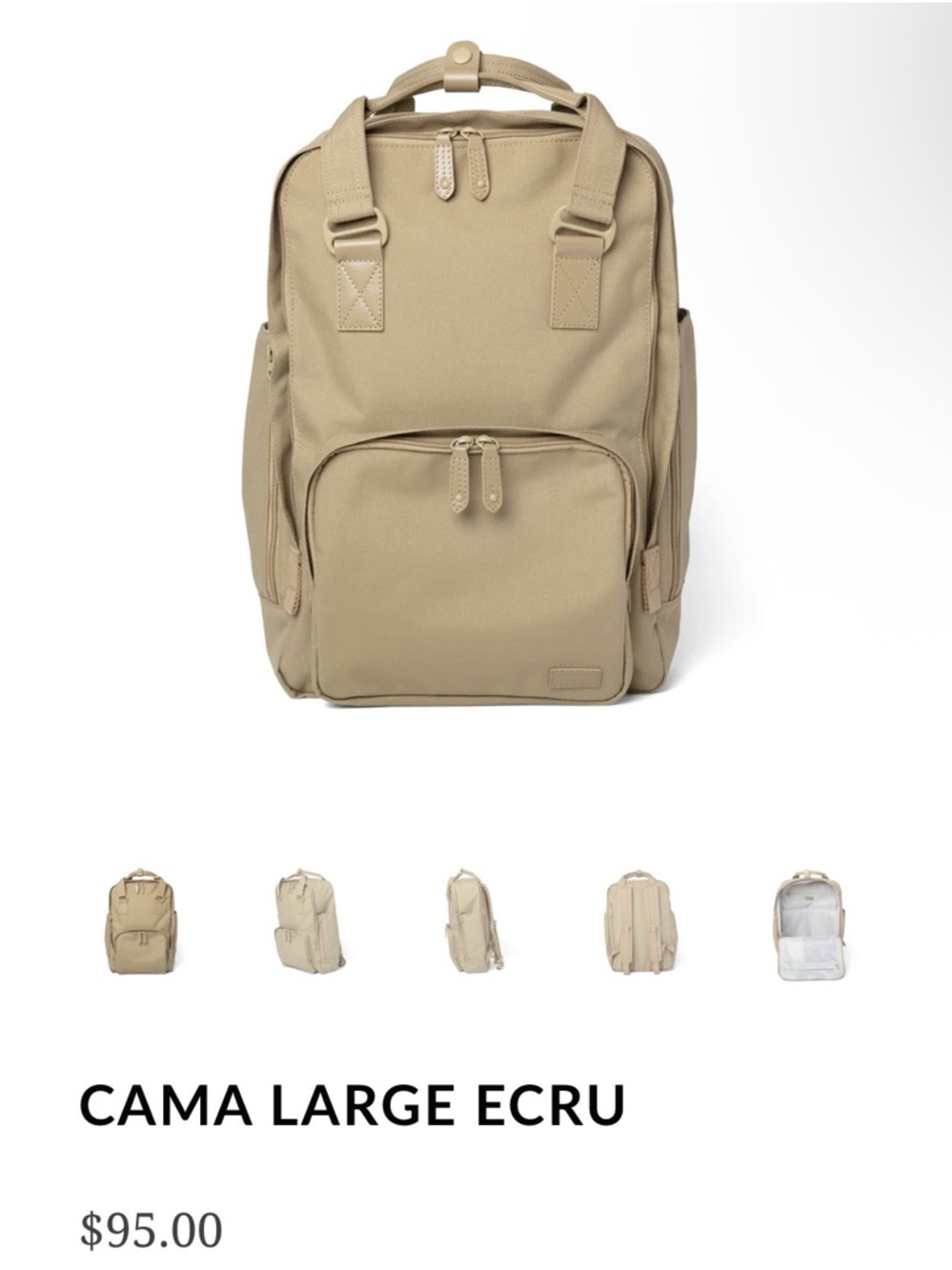 Pacific Mason Cama Large Ecru Backpack — Neutral Ecru Women's Daypack